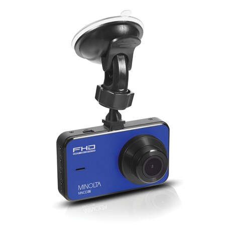 Minolta MNCD36 1080p Full HD Dash Camera with 3-Inch LCD Screen (Blue) MNCD36-BL